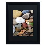 Trademark Fine Art Petoskey Stones lV Framed Art by Michelle Calkins, 16 by 20-Inch, Black Matte with Black Frame