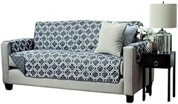 PIC Reversible Sofa Protector, Quilted Furniture Protector with Removable Strap, Water, Dust, & Stain Resistant, Protects Furniture from Kids & Pets, Gray