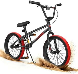 KORIMEFA Freestyle BMX Bike 18 20 inch Kids Boys Girls Trick Bicycle for 6-12 Years Old, Hi-Ten Steel Frame, Beginner-Level to Advanced Riders