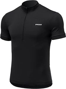 TSLA Men's Short Sleeve Bike Cycling Jersey, Quick Dry Breathable Reflective Biking Shirts with 3 Rear Pockets MCT01-BLK AU_3XLarge Size