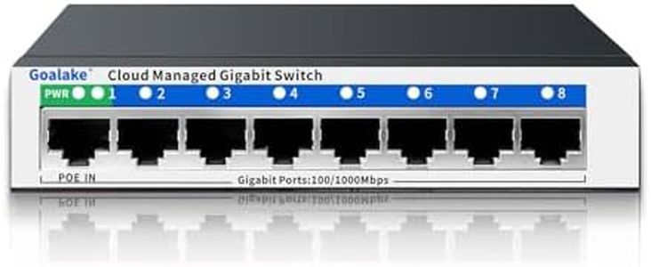 8 Port Gigabit Switch, Easy Smart Managed Ethernet Switch, Network Hub, Ethernet Splitter, Plug & Play, Fanless Metal Design, VLAN, Qos&IGMP Snooping, Desktop or Wall Mount