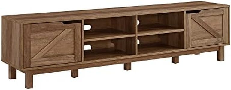 Walker Edison Tinsley Barn-Door Low Stand for TVs up to 80 Inches, 70 Inch, Rustic Oak