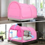 Alvantor Bed Canopy Tents Dream Privacy Space Double Size Sleeping Tents Indoor Pop Up Portable Frame Curtains Breathable Pink Cottage (Mattress Not Included) Reducing Light