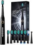 Electric Toothbrush, Sonic Toothbrushes with 8 Brush Heads 40000 VPM 5 Modes, Sonic Toothbrushes Fast Charge 4 Hours Last 30 Days (Black)
