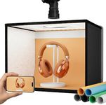 RALENO 16"x12" Photo Light Box Photography, 24W Foldable Photo Studio Light Box, Dimmable Shooting Tent Kit with CRI>95 & 6 Backdrops for Toys Jewelry Watches Cosmetics