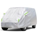 CICMOD Full Car Cover for VW Transporter T5 T6, Waterproof Large Car Cover with Side Door Zipper - Silver