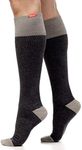VIM & VIGR Cotton 15-20 mmHg Graduated Compression Socks for Women & Men (Heathered Grey & Dark Gray, S/M Wide Calf)