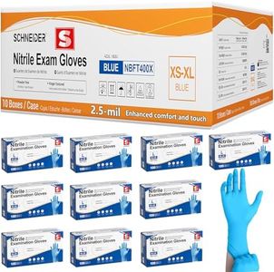Schneider Medical Nitrile Exam Gloves, Blue Disposable Gloves Latex Free Powder Free for Medical, Cooking, Cleaning, and Food Prep (X-Large, 1000)