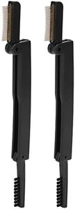 Folding Eyelash Comb,2 Pcs Stainless Steel Teeth Eyebrow Comb Eye Lashes Separator Mascara Shaper Brush Makeup Brush Beauty Tool Folding Eye Lash Brow Comb