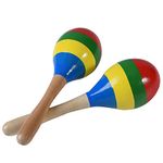 DOMG Maracas Hand Percussion Rattles, Wooden Rumba Shaker Musical Instrument for Kids Adults, Set of 2 (MRCAS02)