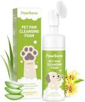PawSono Dog & Cat Paw Cleaner, No-Rinse Foaming Pet Foot Washer with Built-in Scrubber Brush for Dirty, Muddy Paws – Suitable for Small, Medium & Large Dogs, Small Animals, Puppies, Kittens (5 fl oz)