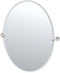 Gatco 5569LG Sky Frameless Oval Mirror, Satin Nickel