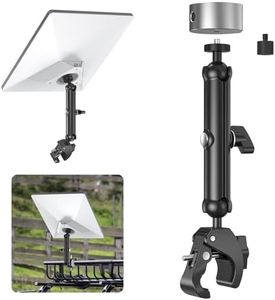 WXPSKY Starlink Mini Clamp Mount, Aluminum Starlink Mini Pole Mount Kit with 1/4"-20 & 3/8"-16 Thread & Clamp Bracket for StarLink Mini, RV, Camper, Boat, Roof Rack, Balcony