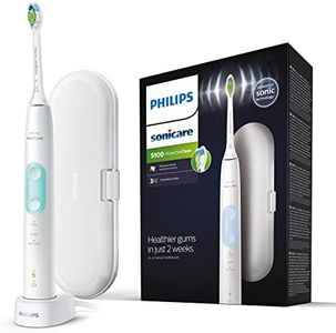 Philips – Sonicare – 5100 ProtectiveClean – Brosse à dents électrique – À technologie sonique – Avec 3 programmes de brossage et indicateur de pression – Minuteur et étui de voyage