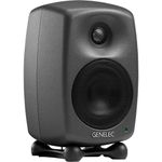 Genelec 8020D 2 Way Active Powered Nearfield Studio Monitor - 4 Inch Woofer & 3/4 Inch Dome Tweeter - Versatile Mount Options & Iso Pod Stand - Matte Dark Grey
