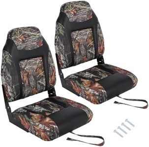 GarveeLife 2 Pack High Back Folding Fishing Boat Seat,Folding Boat Seats Stainless Steel Screws Included,Fishing Boat Chair With Thickened Sponge Padding and Hinge for Sightseeing Boat,Speedboat