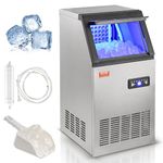 VEVOR Commercial Ice Maker, 80lbs/24H, Ice Maker Machine, 40 Ice Cubes in 12-15 Minutes, Freestanding Cabinet Ice Maker with 27.5lbs Storage Capacity LED Digital Display,for Bar Home Office Restaurant