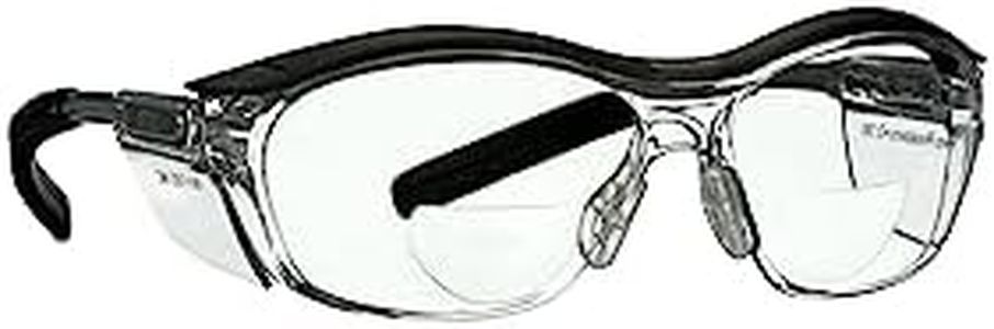 3M Reader Safety Glasses, +2.0 Diopter, Black Frame, Clear Lens