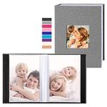 Ywlake Photo Album 4x6 50 Pockets 2 Packs, Small Mini Capacity Linen Photo Albums, Each Pack Holds 50 Top Loader Vertical Only Pictures Grey