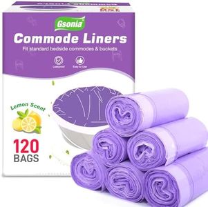 Commode Liners 120pcs Strong Portable Toilet Bags Leak Proof Lemon Scented Toilet Liners Disposable Adult Universal Fit Most Standard Bedside Commode, Porta Potty, Camping Toilet, NO Pad