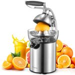 Reemix Electric Citrus Juicer Squeezer, Orange Juicer with Two Interchangeable Cones, Suitable for orange, lemon and Grapefruit, Brushed Stainless Steel, Easy to Clean and Use (Zinc alloy die casting)