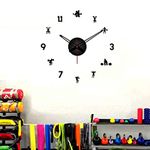 VibeCrafts Gym Exercises Designer Big Size 3D Infinity Acrylic Wall Clock for Home Decor, Office, Living Room, Bedroom, Cafe's, Gifts (WWCVC1Pcs_20008N)