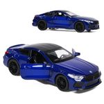 Wembley Pull Back M8 Car Toy Die-cast Model Car 1:32 Scale Metal Car Pull Back Toy Vehicle with Openable Doors & Light Engine Sound Realistic Collectible Car Boys Kids 3+ Years & Above - Blue