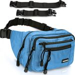 VAN BEEKEN Fanny Pack for Men Women Belt Bag Waist Bag Hip Bag I Waterproof Bum Bag I Supreme Waist Pack Fanny Pack for Hiking Travel Running, Blue