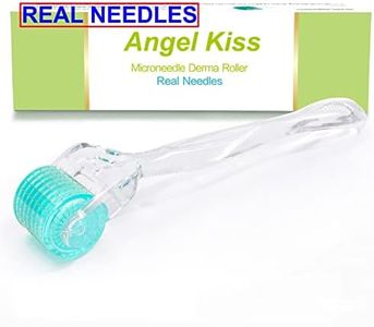 Angel Kiss Derma Roller 1.0mm REAL Needles - 192 Titanium Microneedling Micro Needling Roller for Face Body Skin Care Beard Hair Growth