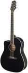Stagg Cutaway Acoustic-Electric Slope Shoulder Dreadnought Guitar - Lefthanded - Black