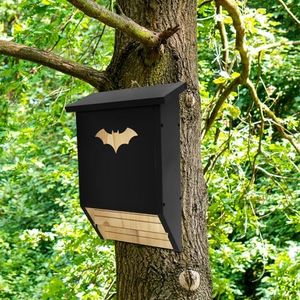 Bat House, Wood Hanging Bat Roost Provide Safe Habitat Wood Bat Box Nest Ample Internal Space Ventilated Moisture Proof for Yard Outdoor Moth