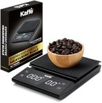 Kaffe Coffee Scale with Timer (3kg Max / 0.1g) - AAA Batteries Not Included - Backlit LCD Display - High Precision Espresso Scale - Coffee & Food Kitchen Scale - Espresso Accessories for Baristas