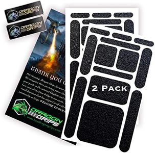 Dragon Grips Black 13pc Sticker Set (2pack) - Rubber Grip Tape Decals for Phone, Laptop, Tablet, Computer Keyboard, Gaming Controllers, Crafting Sewing - Made in USA