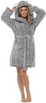 Undercover Ladies Pom Pom Hooded Robe LN1160 Charcoal 12-14
