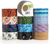 Simply Genius (12 Pack Patterned and Colored Duct Tape Variety Pack Tape Rolls Craft Supplies for Kids Adults Patterned Duct Tape Colors, 10 Yards, 120 Yards Total, Nature Patterns