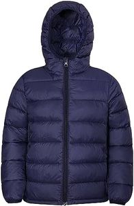 CECORC Winter Coats for Kids with Hoods (Padded) Light Puffer Jacket for Outdoor Warmth, Darkblue, M (8)