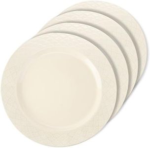 Signature Housewares 4891 Sahara Dinner Plates (Set of 4), Ivory