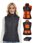 Topdot Heated Gilet Womens Heated Vest with Power Bank 16000mAh 7.4V, 10 Zones Electric Heated Vest with 3 Heating Levels Ergonomic Heating System, Smart Temp Control Warm Vest for Women,M