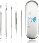 H&S Blackhead & Whitehead Remover Tool Kit - Stainless Steel Pimple Popper & Comedone Extractor Tools - Acne Facial Supplies w/Metal Case