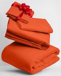 Mellanni Queen Sheets Set - 4 PC Iconic Collection Bedding Sheets & Pillowcases - Hotel Luxury, Extra Soft, Cooling Bed Sheets - Deep Pocket up to 16 inch (Queen, Poppy Orange)