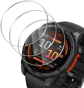 Haofun 3 Piezas Protector Pantalla para Garmin Fenix 8 47mm Cristal Templado, [9H Dureza Antiarañazos] [Sin Burbujas] HD Protector Reloj para Garmin Fenix 8 47mm