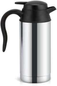 Depisuta TravelFriendly 12V Stainless Steel Car Heating Kettle, Portable Electric Bottle for Hot Drinks, 750ml Capacity