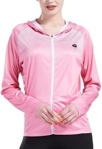 Women Workout Shirt Sun Protection Jacket Long Sleeve Thumb Hole Lightweight Breatable Hot Pink XL