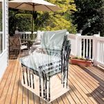 LAMINET Crystal Clear Heavy-Duty Waterproof Plastic Outdoor Furniture Cover - Hi-Back/Stacked Chairs Cover - 3 Season Protection - Keep Rain, Snow & Debris Off! Premium Protection at Economy Price!