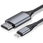 HDMI Cable for iPhone, HDMI Converter Cable 2.0m, Phone/Pad to TV, HDMI Connection Cable, iOS 17, 16, 15, 14, YouTube TV Output, High Definition HD1080P