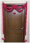 SPHINX Artificial Marigold Fluffy Flowers and Tuberose (rajnigandha) Door toran Set/Door hangings (Approx. 100 x 158 cms) - (Dark Pink (Rani))