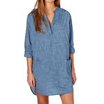 Seafolly Women's Basics Boyfriend Beach Shirt Swimwear Cover-Ups, Chambray, Small