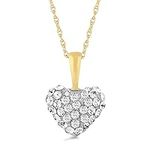 Jewelili Puffed Heart Necklace Pend