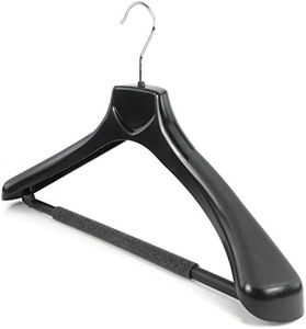 Hangerworld 10 Perchas 45cm Plástico Hombro Ancho Cuello Curvado Trajes Sastrerías Barra Antideslizante