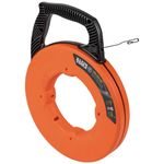 Klein Tools 56333 Fish Tape, Steel Wire Puller with Double Loop Tip, Optimized Housing and Handle, 1/8-Inch x 120-Foot